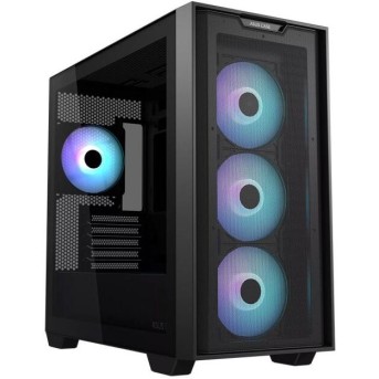 Кейс ASUS A21 PLUS TG ARGB, microATX, hidden-connector motherboards, VGA up to 380 mm, Black - Metoo (1)