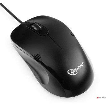 Мышь Gembird MOP-100, USB, черный, 2 кнопки+колесо кнопка, 1000 DPI, кабель 1.45-1.5м - Metoo (2)