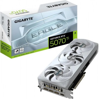 Видеокарта Gigabyte GV-N507TEAGLEOC ICE-16GD, 16Gb GDDR7, 256bit, 8960 CUDA CORE, HDMI, DP, White, BOX - Metoo (1)