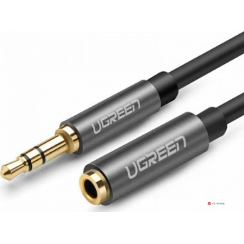 Аудиокабель UGREEN AV118 3.5mm Male to 3.5mm Female Extension Cable, 2m, Black, 10594 - Metoo (1)
