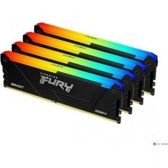 ОЗУ Kingston FURY Beast RGB 128Гб (32x4, )DIMM DDR4, 3600MT/<wbr>s, CL18, 1.35В, KF436C18BB2AK4/<wbr>128