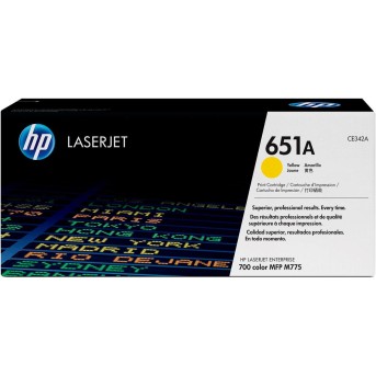 Желтый картридж с тонером HP 651A, 16 000 страниц для Color LaserJet, CE342A - Metoo (1)