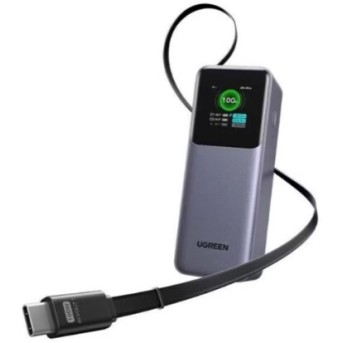 Пауэрбанк UGREEN PB726 55987B 20000mAh 165W 2C1A Power Bank with Retractable Cable в Metoo.kz - Metoo (1)