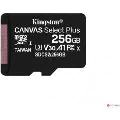 Карта памяти Kingston 256GB microSDXC Canvas Select Plus 100R A1 C10 Single Pack w/<wbr>o Adapter, SDCS2/<wbr>256GBSP
