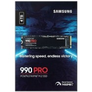 Твердотельный накопитель Samsung 990 PRO, 4Tb, M2 NVMe 2280, PCI-E 4.0, Read 7450, Write 6900, MZ-V9P4T0BW