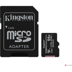 Карта памяти Kingston 64GB microSDXC Canvas Select Plus 100R A1 C10 Card + Adapter, SDCS2/<wbr>64GB