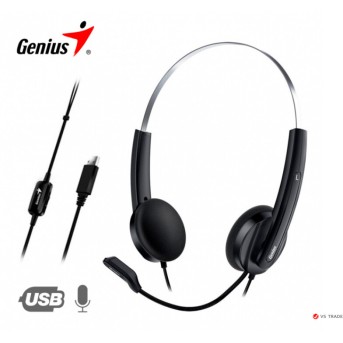 Наушники Genius HS-220U BLACK USB MIC 31710020400 - Metoo (1)