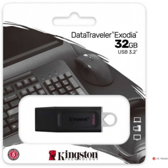 USB- Flash Kingston DTXM/<wbr>32GB, USB 3.2 Gen 1, черный пластик - Metoo (1)