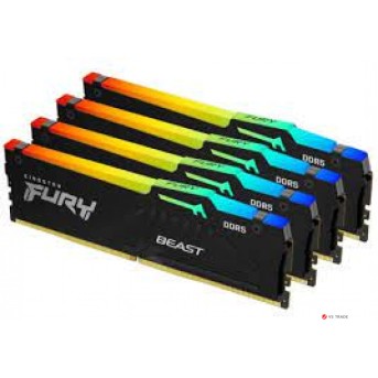 ОЗУ DIMM DDR5 Kingston FURY Beast Black RGB 128Gb(32Gbx4)5600MT/<wbr>s,2RX8,CL40-40-40,1.25V,288-pin,16Gbit,KF556C40BBAK4-128 - Metoo (1)