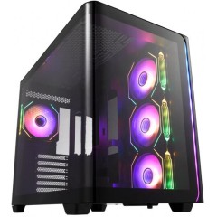 Кейс M580-BP, Panoramic ATX Mid Tower, ATX(BTF), M-ATX, Mini-ITX, USB3.0 x 2, Type-C, Curved Glass, Black
