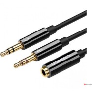 Аудиокабель Ugreen AV140 20898 Dual 3.5mm Male To 3.5mm Female Audio Cable Black