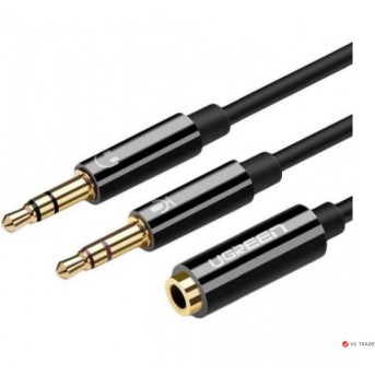 Аудиокабель Ugreen AV140 20898 Dual 3.5mm Male To 3.5mm Female Audio Cable Black - Metoo (1)