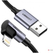 Кабель Ugreen US299 Angled Lightning To USB 2.0 A Male Cable(90° Angle)/Black 1M, 60521