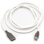 Кабель PowerPlant USB - Type-C, 1м, силикон, белый