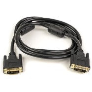 Видео кабель PowerPlantDVI-D 24M-24M, 1.5m, Double ferrites, черный