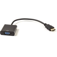 Кабель-переходник PowerPlant HDMI - VGA, 0.15m, позолоченные коннекторы, черный