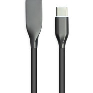 Кабель PowerPlant USB - Type-C, 2м, силикон, черный
