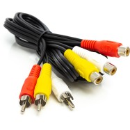 Аудио кабель PowerPlant 3*RCA (M) - 3*RCA (F), 1 м