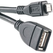 Кабель PowerPlant OTG USB 2.0 AF - Micro, 0.1м