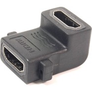 Переходник PowerPlant HDMI AF - HDMI AF, панельный угловой