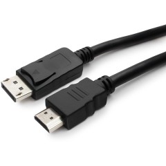 Кабель DisplayPort->HDMI Cablexpert CC-DP-HDMI-7.5M, 7.5м, 20M/<wbr>19M, черный, экран, пакет