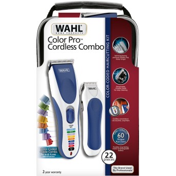 Машинка для стрижки волос Wahl Color Pro Cordless Combo бело-синий - Metoo (1)