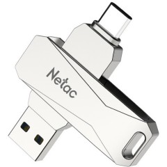 USB Флеш 128GB 3.0 Netac U782C OTG NT03U782C-128G-30PN серебристый