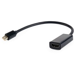 Переходник miniDisplayPort - HDMI, Cablexpert A-mDPM-HDMIF-02, 20M/<wbr>19F, кабель 15см, черный, пакет