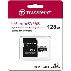 Карта памяти MicroSD 128GB Class 10 U3 A2 Transcend TS128GUSD330S