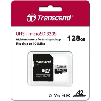 Карта памяти MicroSD 128GB Class 10 U3 A2 Transcend TS128GUSD330S - Metoo (1)