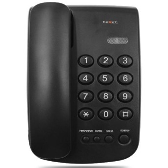 Телефон проводной Texet TX-241 чёрный - Metoo (1)