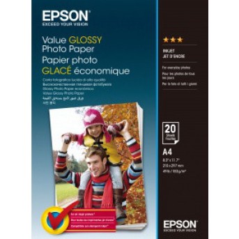 Фотобумага A4 Epson C13S400035 Value Glossy Photo Paper A4 20 sheet 183 г/<wbr>м2 - Metoo (1)