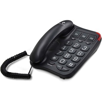 Телефон проводной Texet TX-214 черный - Metoo (1)