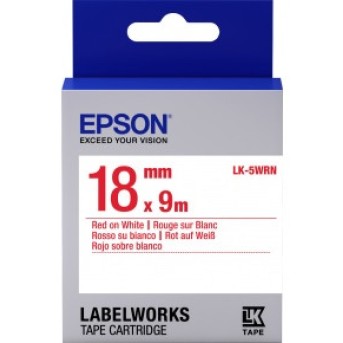 Лента Epson C53S655007	LK-5WRN	Стандартная лента 18мм, Бел./<wbr>Красн., 9м - Metoo (1)