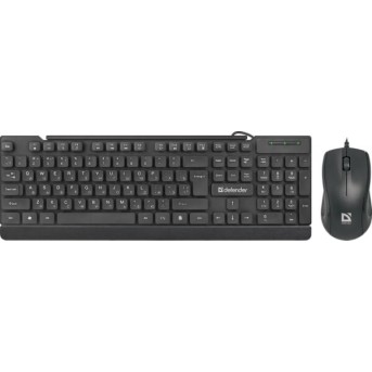 Комплект проводной клавиатура+мышь Defender York C-777 RU черный - Metoo (1)