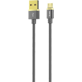 Кабель Olmio Deluxe, USB 2.0 - microUSB, 1м, 2.1A, серый - Metoo (1)