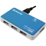 Разветвитель Defender Quadro Power USB2.0, 4 порта HUB, блок питания 2A
