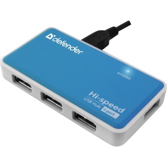 Разветвитель Defender Quadro Power USB2.0, 4 порта HUB, блок питания 2A - Metoo (1)
