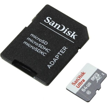 Карта памяти microSD 64Gb SanDisk SDSQUNB-064G-GN3MA