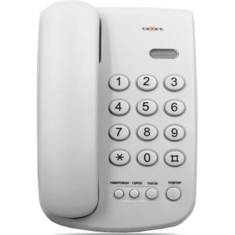 Телефон проводной Texet TX-241 светло-серый - Metoo (1)