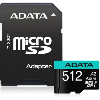 Карта памяти MicroSD 64GB UHS-I U3 V30S A2 ADATA AUSDX64GUI3V30SA2-RA1 - Metoo (1)
