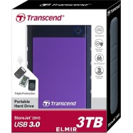 Внешний жесткий диск HDD 3Tb Transcend (TS3TSJ25H3P)