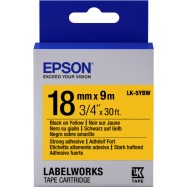 Лента Epson C53S655010 повышенной адгезии LC-5YBW9 18мм Желтая Черная 9м