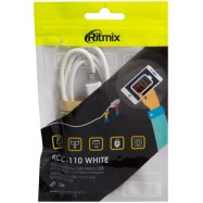 Кабель Ritmix RCC-110 MicroUSB-USB белый