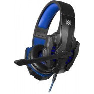 Наушники-гарнитура игровые Defender Warhead G-390 черный+синий