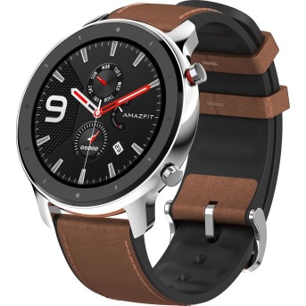 Смарт часы Xiaomi Amazfit GTR 47mm Steel коричневый - Metoo (1)
