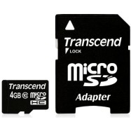 Карта памяти microSD 4Gb Transcend TS4GUSDHC10