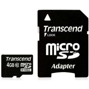Карта памяти microSD 4Gb Transcend TS4GUSDHC10 - Metoo (1)
