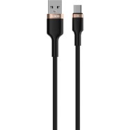 Кабель Olmio Rapid USB 2.0 - Type-C 1.2, 3A, черный