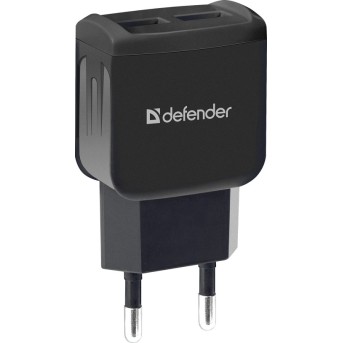 Зарядное устройство сетевое Defender EPA-13, 2xUSB, 5V/<wbr>2.1А, черный - Metoo (1)